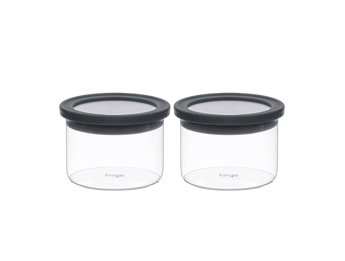 Glass Storage Canister Jars Round Duo 8oz/250ml