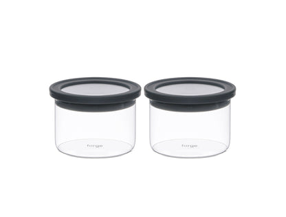 Glass Storage Canister Jars Round Duo 8oz/250ml