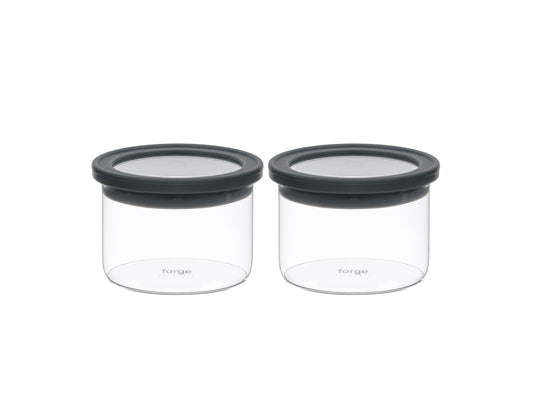 Glass Storage Canister Jars Round Duo 8oz/250ml