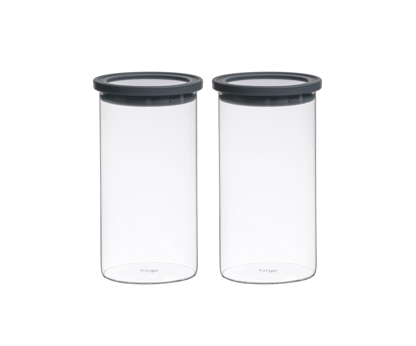 Glass Storage Canister Jars Round Duo 37oz/1100ml