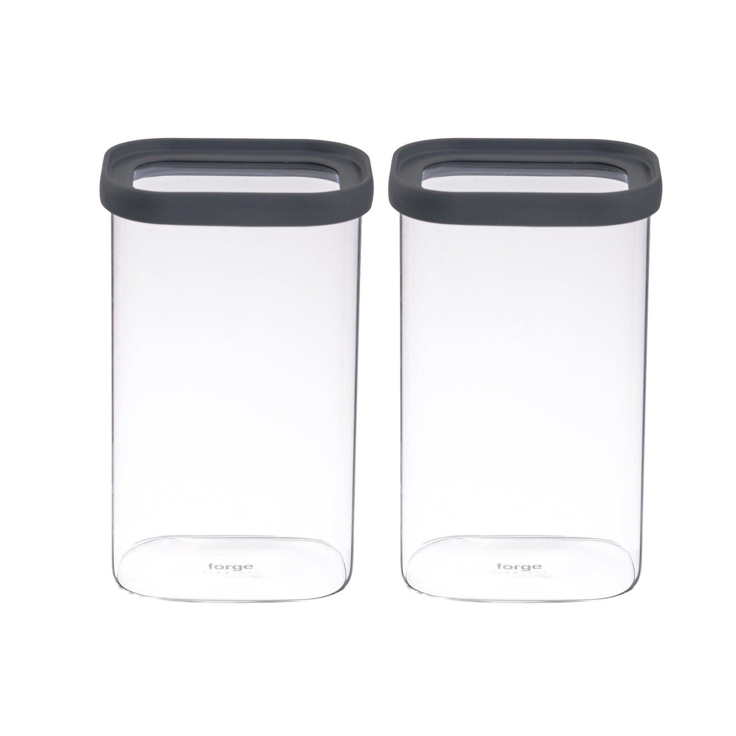 Glass Storage Canister Jars Rectangular Duo 50oz/1500ml