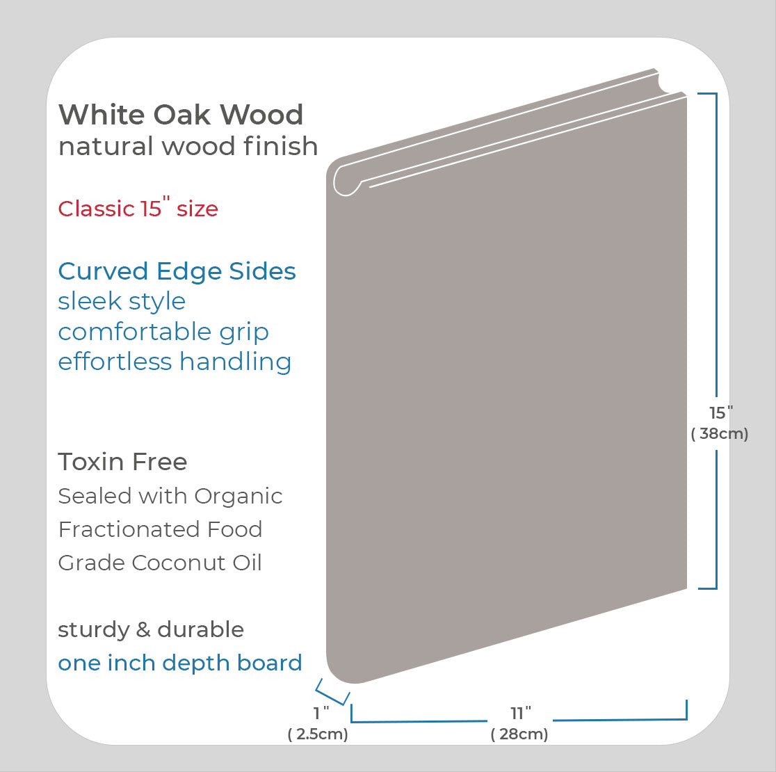 Wooden Chopping Board Classic 15"